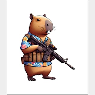 tactical capybara Posters and Art